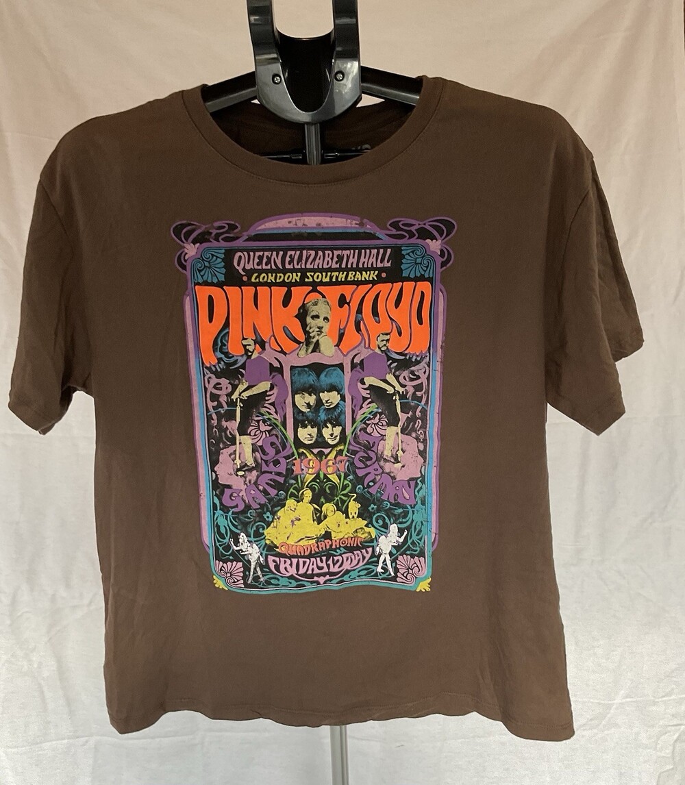 Pink Floyd Retro Women's Tee T Shirt Mocha Brown Medium